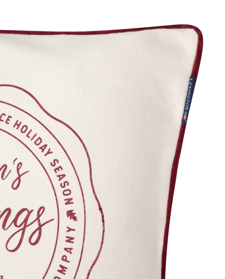 Seasons Greetings Cotton -tyynynpäällinen 50 x 50 cm, Off white-red Lexington