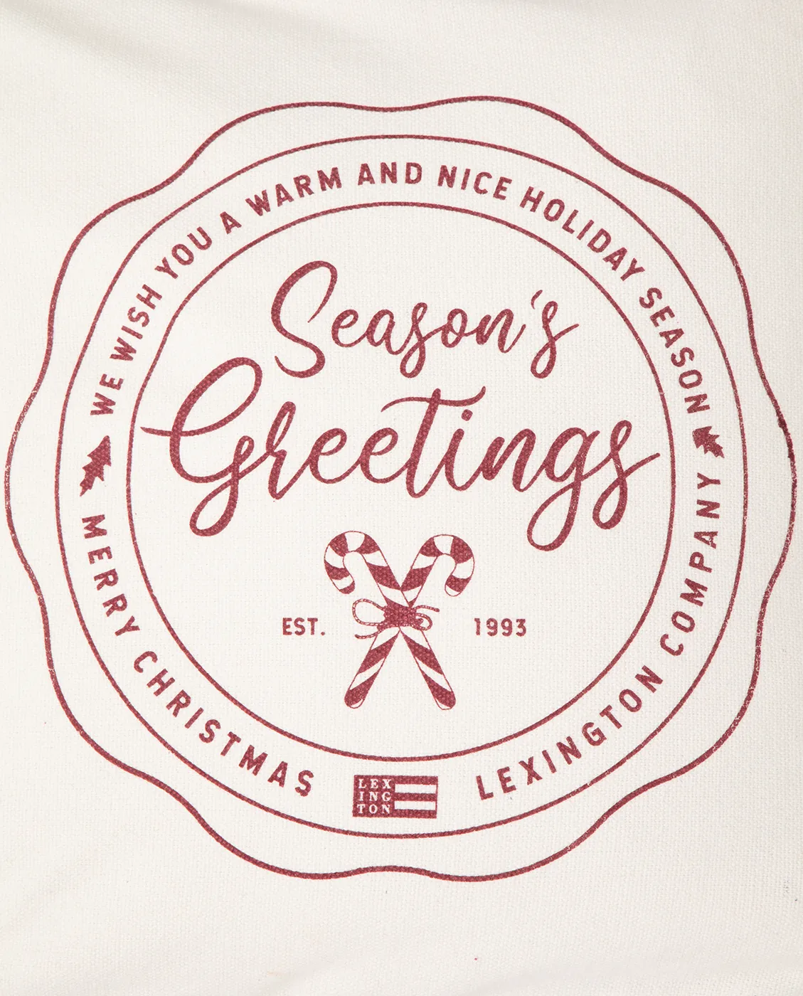 Seasons Greetings Cotton -tyynynpäällinen 50 x 50 cm, Off white-red Lexington
