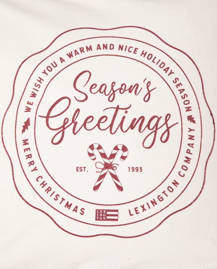 Seasons Greetings Cotton -tyynynpäällinen 50 x 50 cm - Off white-red - Lexington
