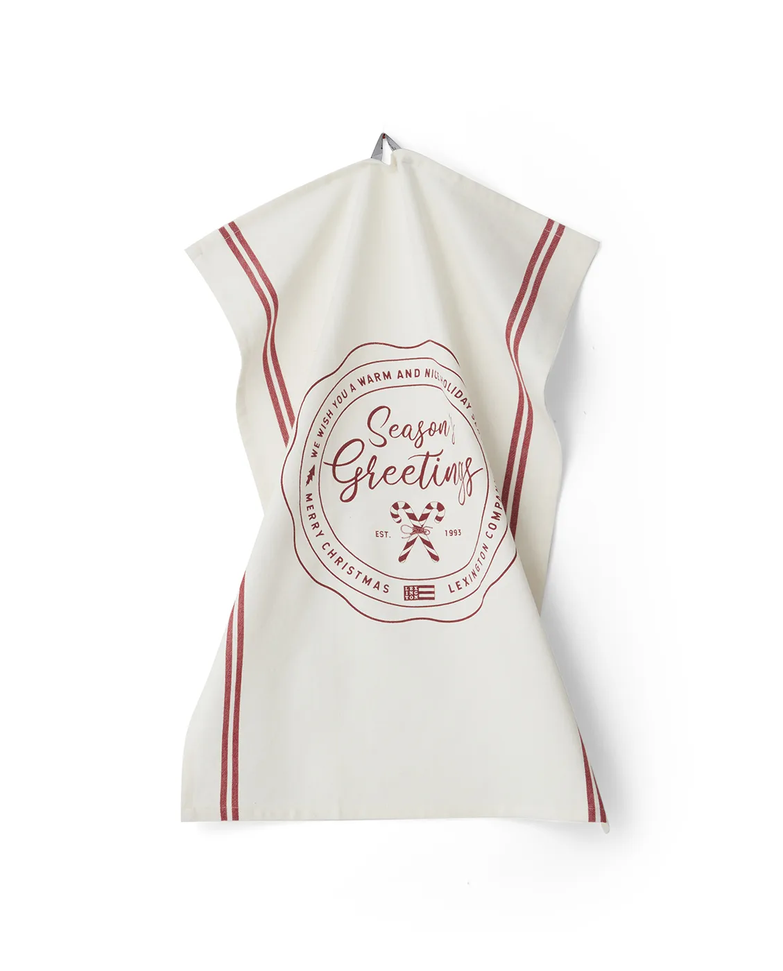 Seasons Greetings Printed -keittiöpyyhe 50 x 70 cm, White-red Lexington