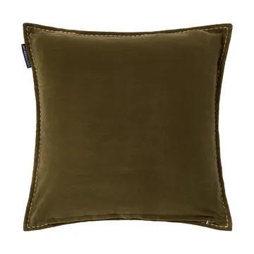 Seppele ekologinen puuvillasamettityynynpäällinen 50x50 cm - oliiviruskea-valkoinen - Lexington
