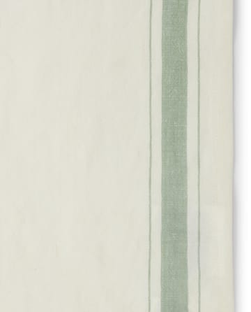 Side striped organic cotton -lautasliina 50x50 cm - White-green - Lexington