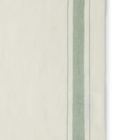 Side striped organic cotton -lautasliina 50x50 cm - White-green - Lexington