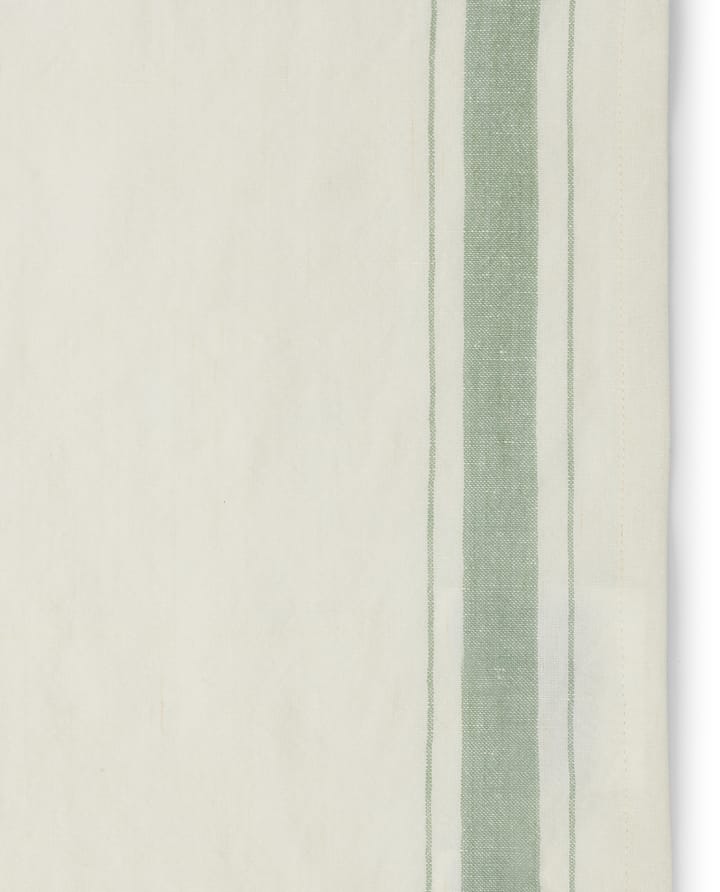 Side striped organic cotton -lautasliina 50x50 cm - White-green - Lexington