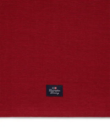Side Striped Organic Cotton Rib -kaitaliina 50 x 250 cm - Red-beige - Lexington