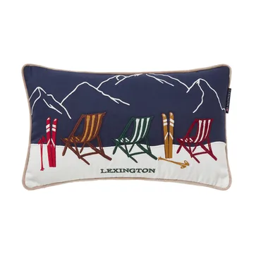 Ski resort ekologinen puuvilla twill tyyny 30x50 cm - Valkoinen–Dark blue - Lexington