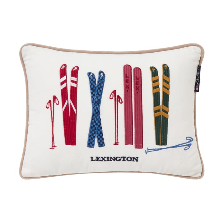 Skis and Poles eko. samettipellavatyyny 30x40 cm - White multi - Lexington