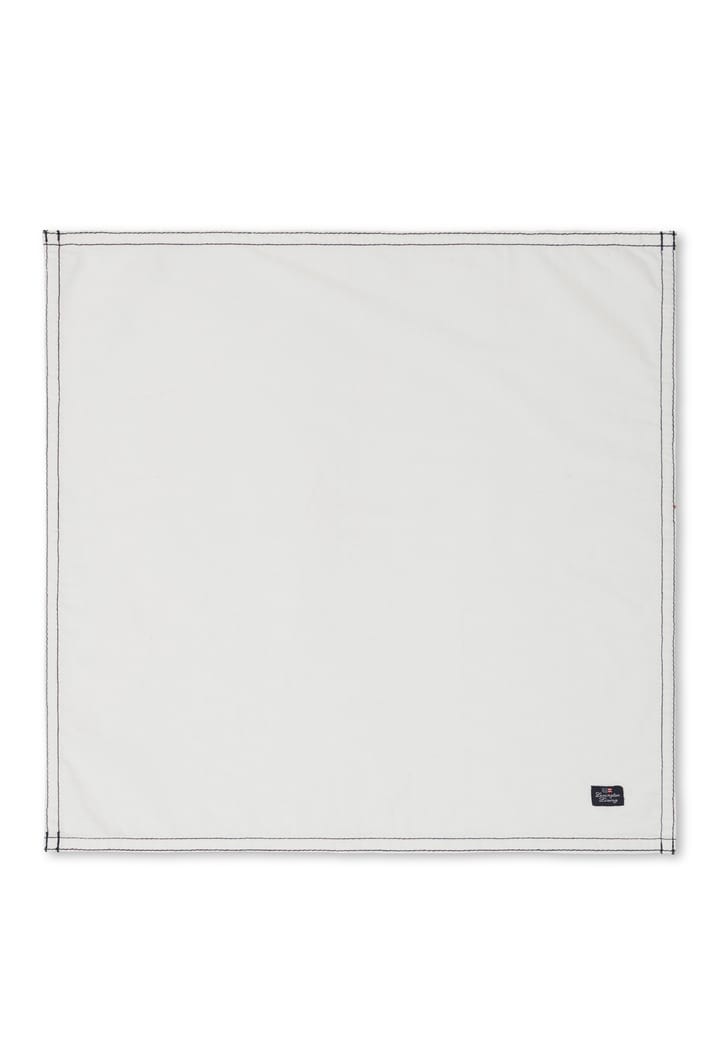 Solid Cotton servetti Kontrastisauma, Valkea Lexington