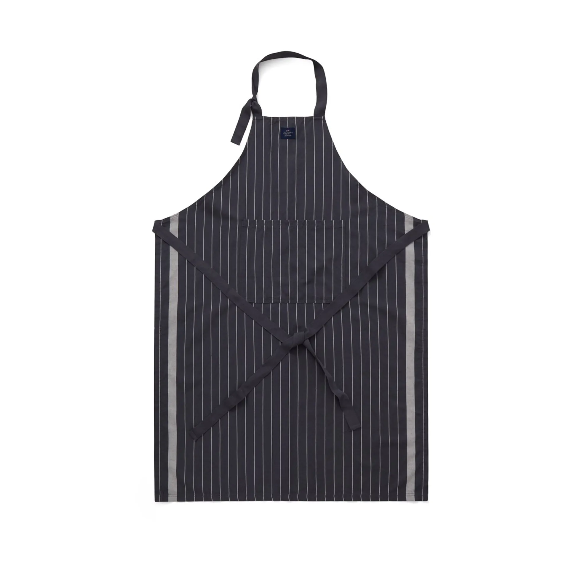 Striped Cotton Linen -esiliina, Dark gray-white Lexington