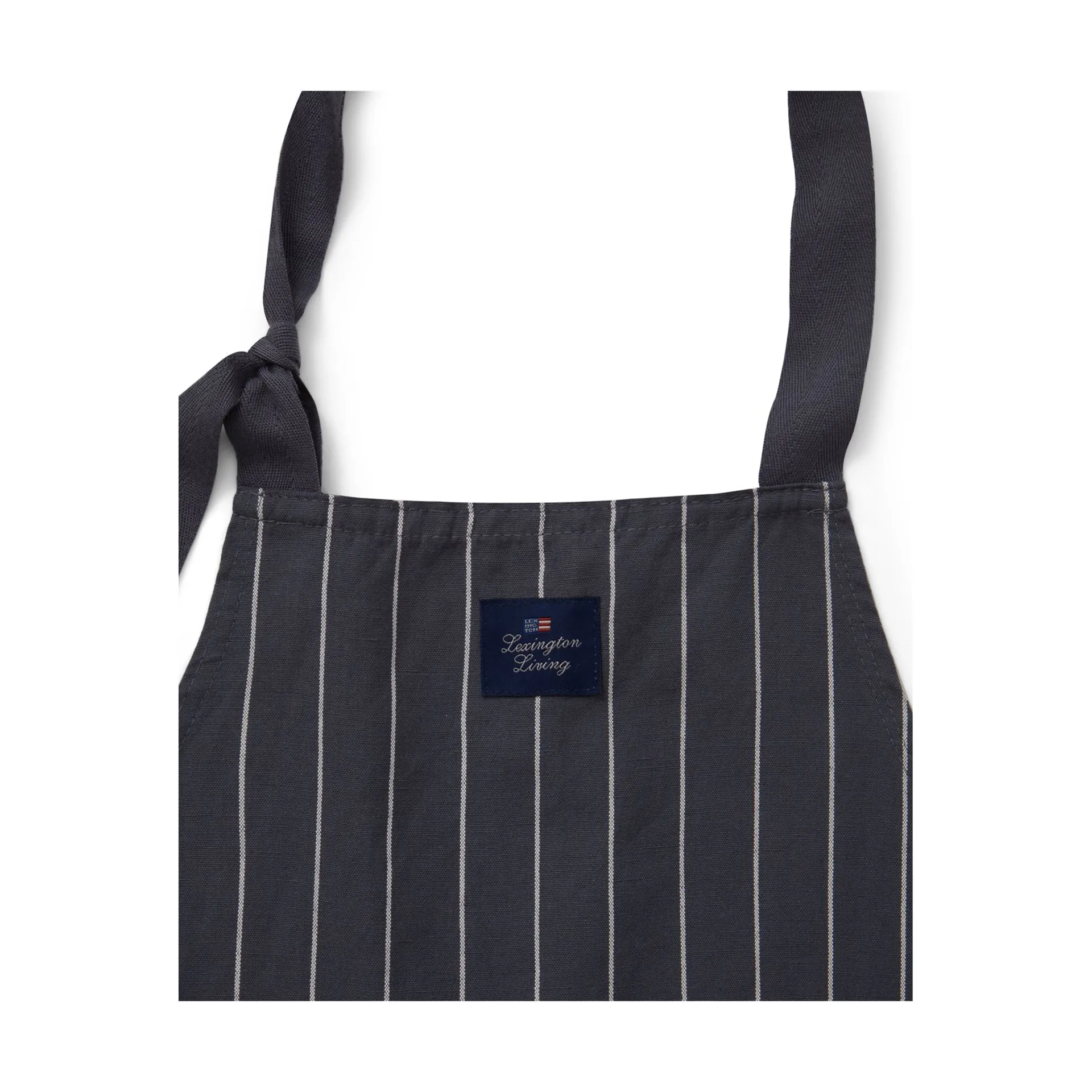 Striped Cotton Linen -esiliina, Dark gray-white Lexington