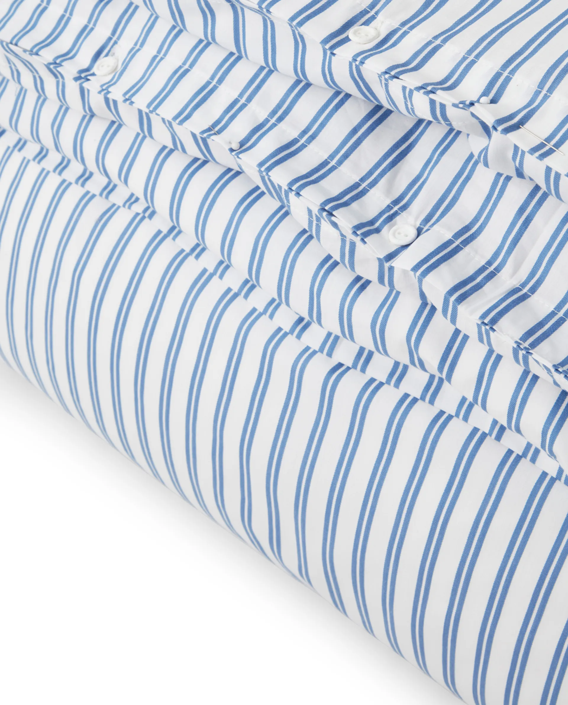 Striped Cotton Poplin -pussilakana 150 x 210 cm, Sininen Lexington