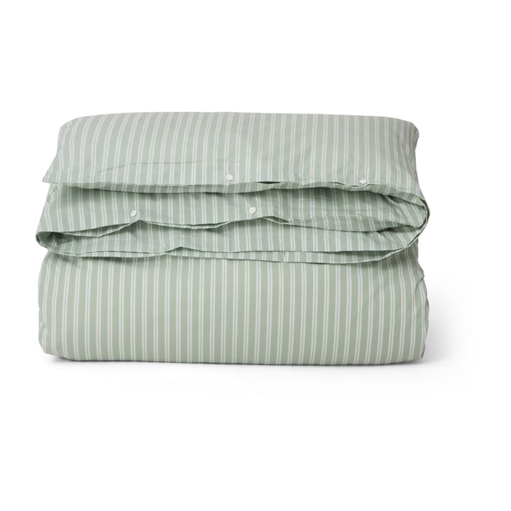 Striped Cotton Poplin -pussilakana 150 x 210 cm - Vihreä - Lexington