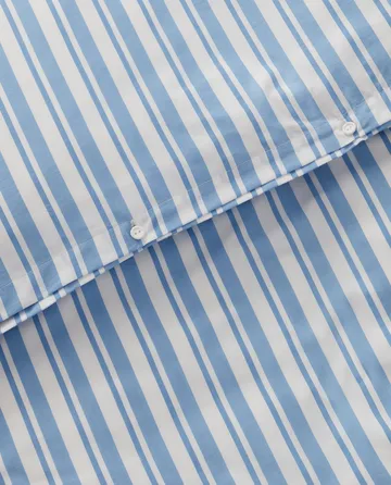 Striped Cotton Poplin -pussilakanasetti - White-Blue, 1 tyynyliina - Lexington