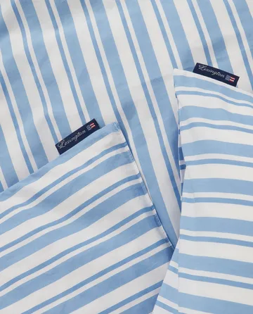 Striped Cotton Poplin -pussilakanasetti - White-Blue, 1 tyynyliina - Lexington