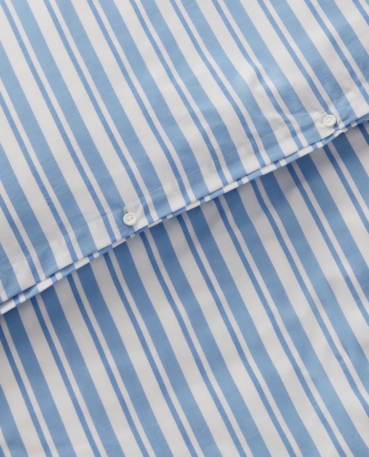Striped Cotton Poplin -pussilakanasetti, White-Blue, 2 tyynyliinaa Lexington