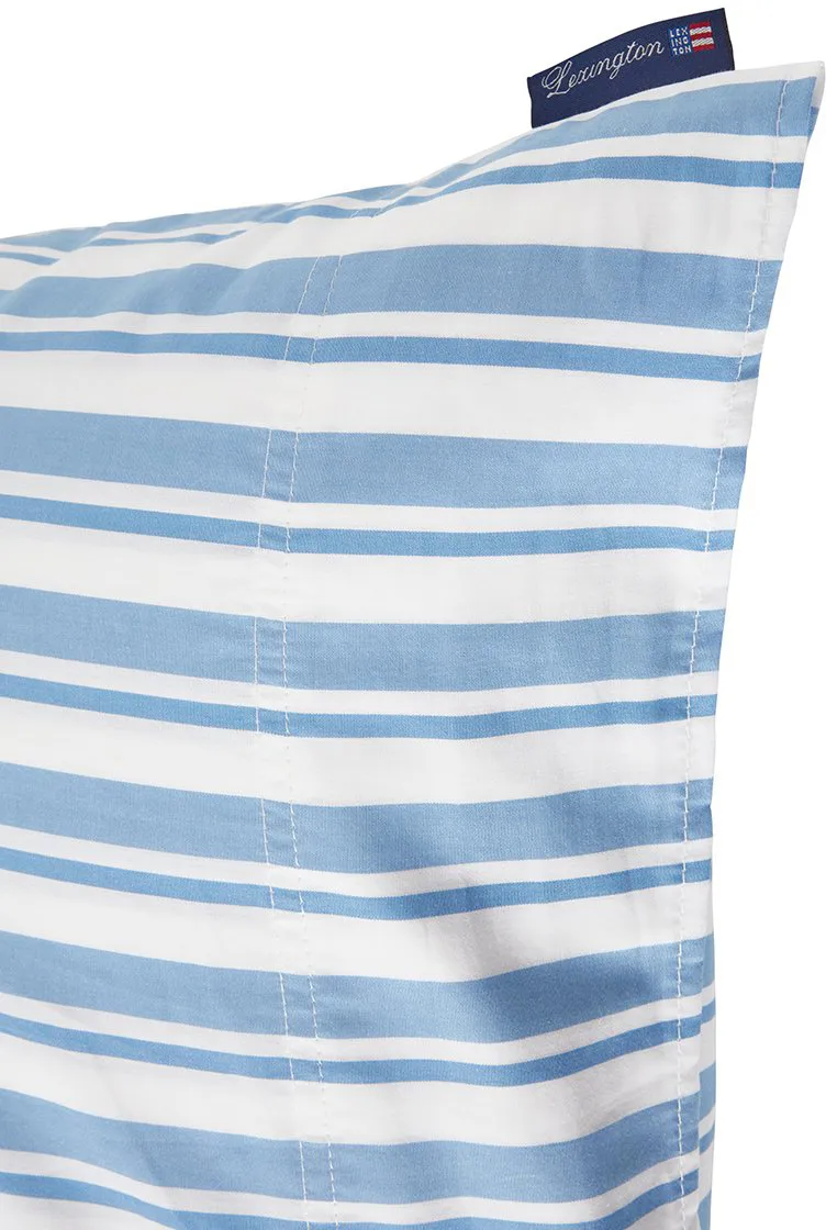 Striped Cotton Poplin -tyynyliina 50 x 60 cm, White-Blue Lexington