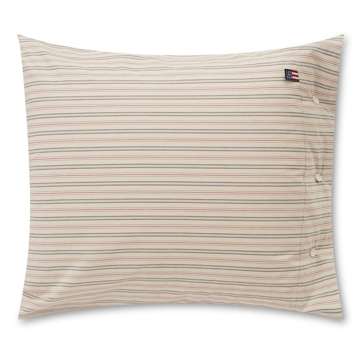Striped Cotton Poplin -tyynyliina 50x60 cm - Light beige-multi - Lexington