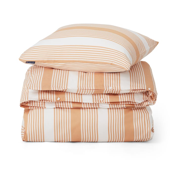 Striped Cotton Sateen -pussilakanasetti 150 x 210 cm - Beige-valkoinen - Lexington