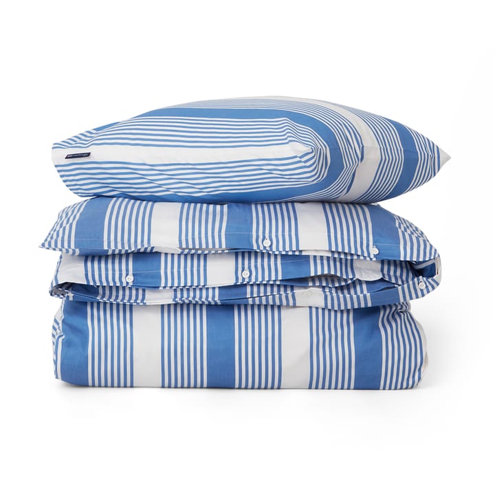 Striped Cotton Sateen -pussilakanasetti 150 x 210 cm - Sininen-valkoinen - Lexington