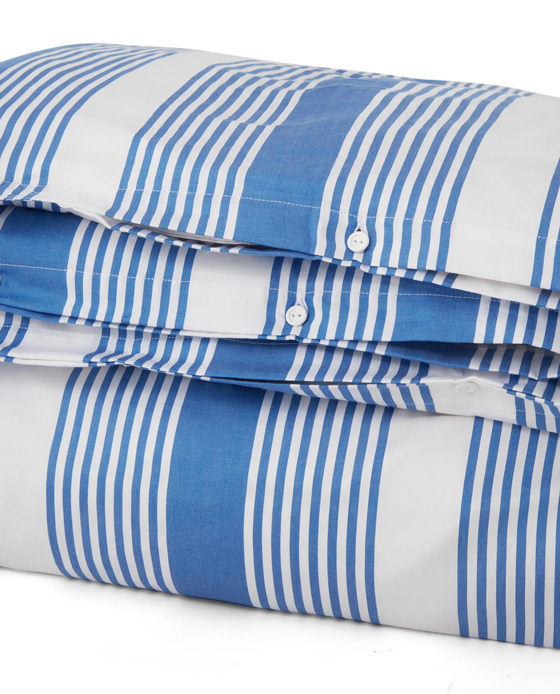 Striped Cotton Sateen -pussilakanasetti 150 x 210 cm, Sininen-valkoinen Lexington