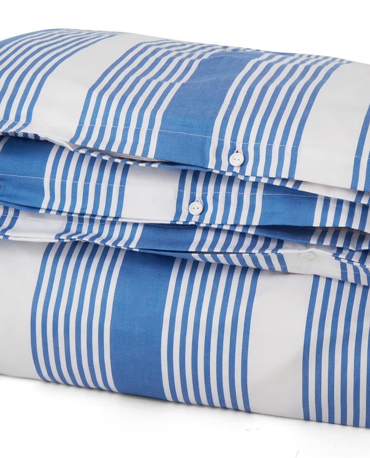 Striped Cotton Sateen -pussilakanasetti 150 x 210 cm - Sininen-valkoinen - Lexington