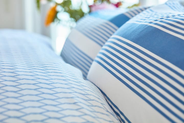Striped Cotton Sateen -pussilakanasetti 150 x 210 cm, Sininen-valkoinen Lexington