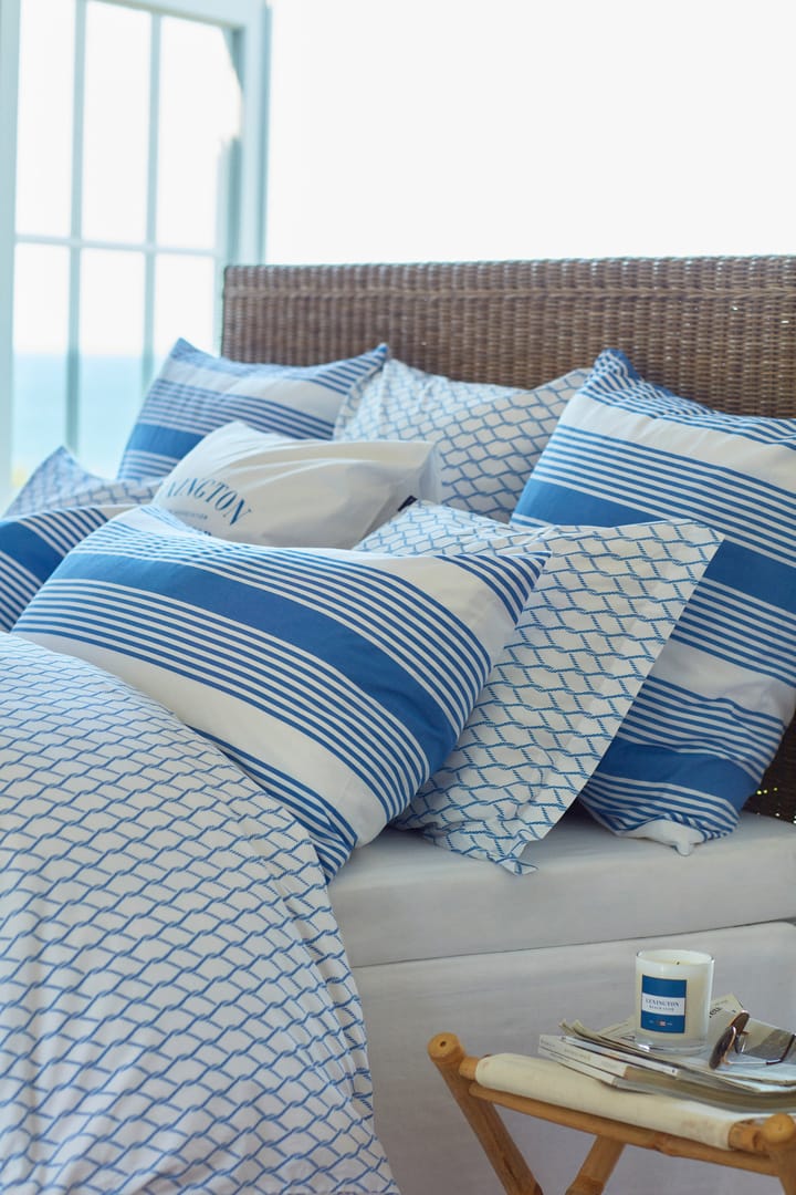 Striped Cotton Sateen -pussilakanasetti 150 x 210 cm, Sininen-valkoinen Lexington