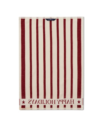 Striped Cotton Terry jacquard -keittiöpyyhe 50 x 70 cm - Beige-red - Lexington