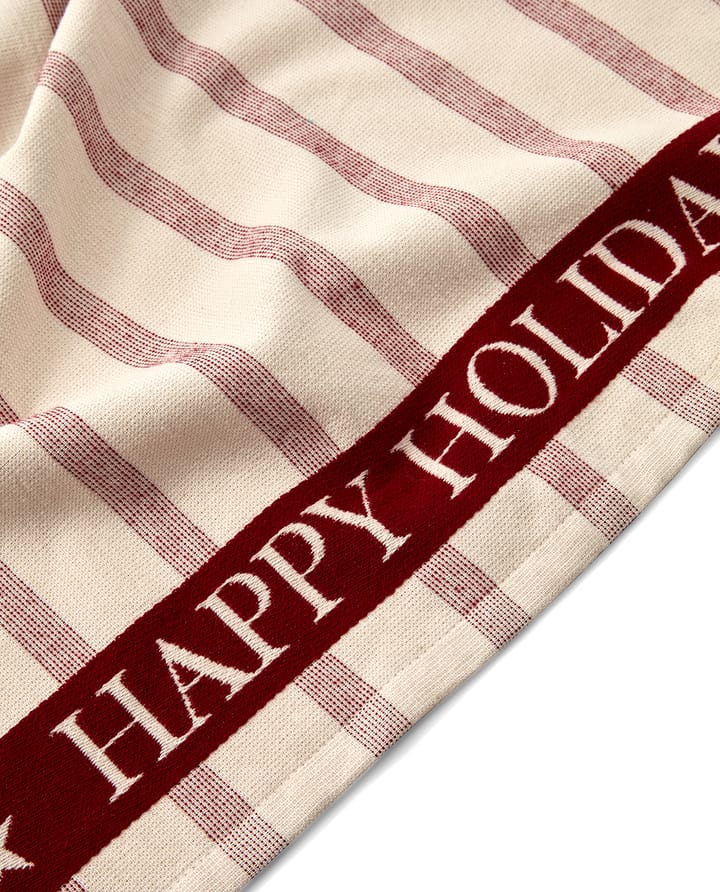 Striped Cotton Terry jacquard -keittiöpyyhe 50 x 70 cm, Beige-red Lexington