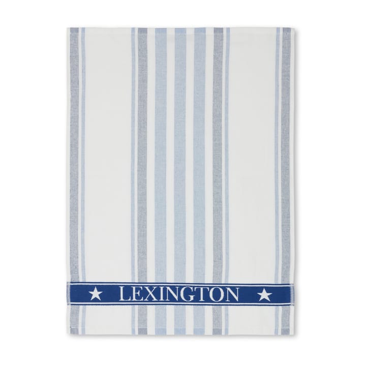 Striped Cotton Terry -keittiöpyyhe 50x70 cm, White-blue Lexington
