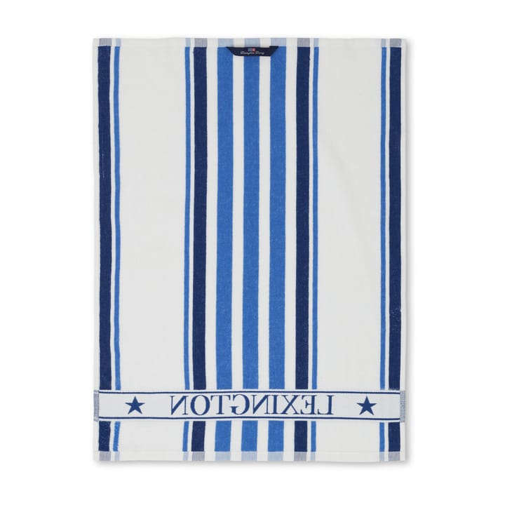 Striped Cotton Terry -keittiöpyyhe 50x70 cm, White-blue Lexington