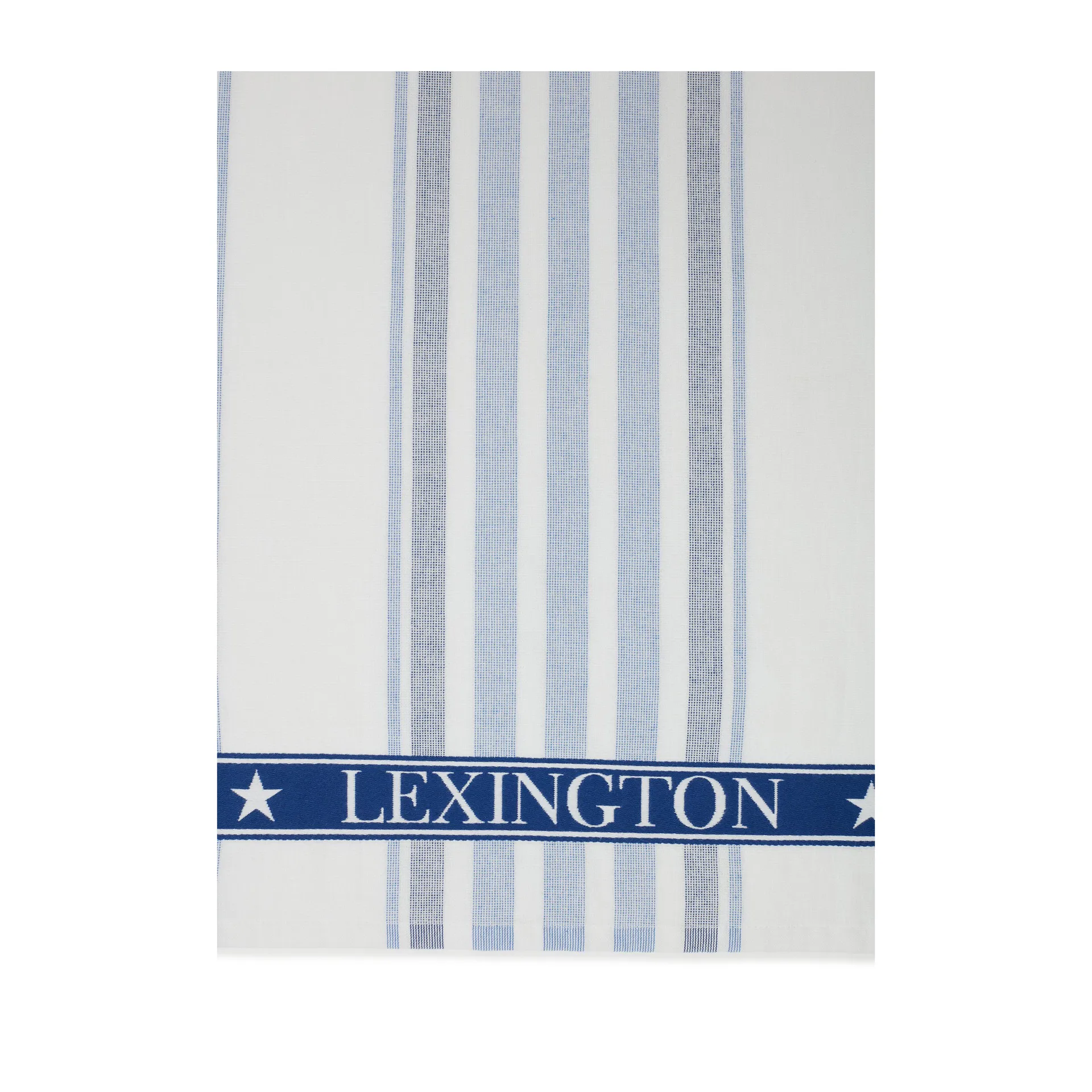 Striped Cotton Terry -keittiöpyyhe 50x70 cm, White-blue Lexington