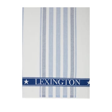 Striped Cotton Terry -keittiöpyyhe 50x70 cm - White-blue - Lexington