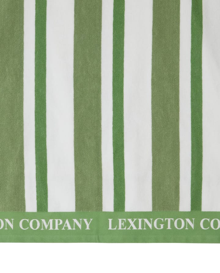 Striped Cotton Terry -rantapyyhe 100 x 180 cm - Green - Lexington