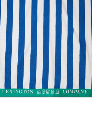 Striped Cotton Terry -rantapyyhe 100 x 180 cm - Sininen-valkoinen-vihreä - Lexington