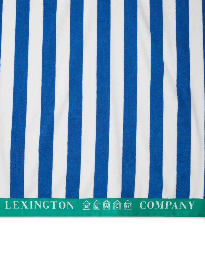 Striped Cotton Terry -rantapyyhe 100 x 180 cm, Sininen-valkoinen-vihreä Lexington