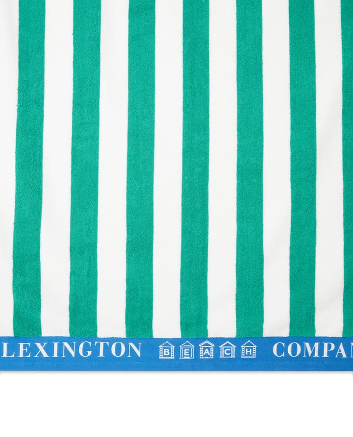 Striped Cotton Terry -rantapyyhe 100 x 180 cm - Vihreä-sininen-valkoinen - Lexington