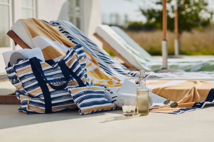 Striped Cotton Velour -kylpypyyhe 100x180 cm, Blue-white-oat Lexington