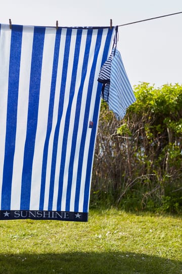Striped Family -rantapyyhe 200 x 180 cm - Sininen-valkoinen - Lexington