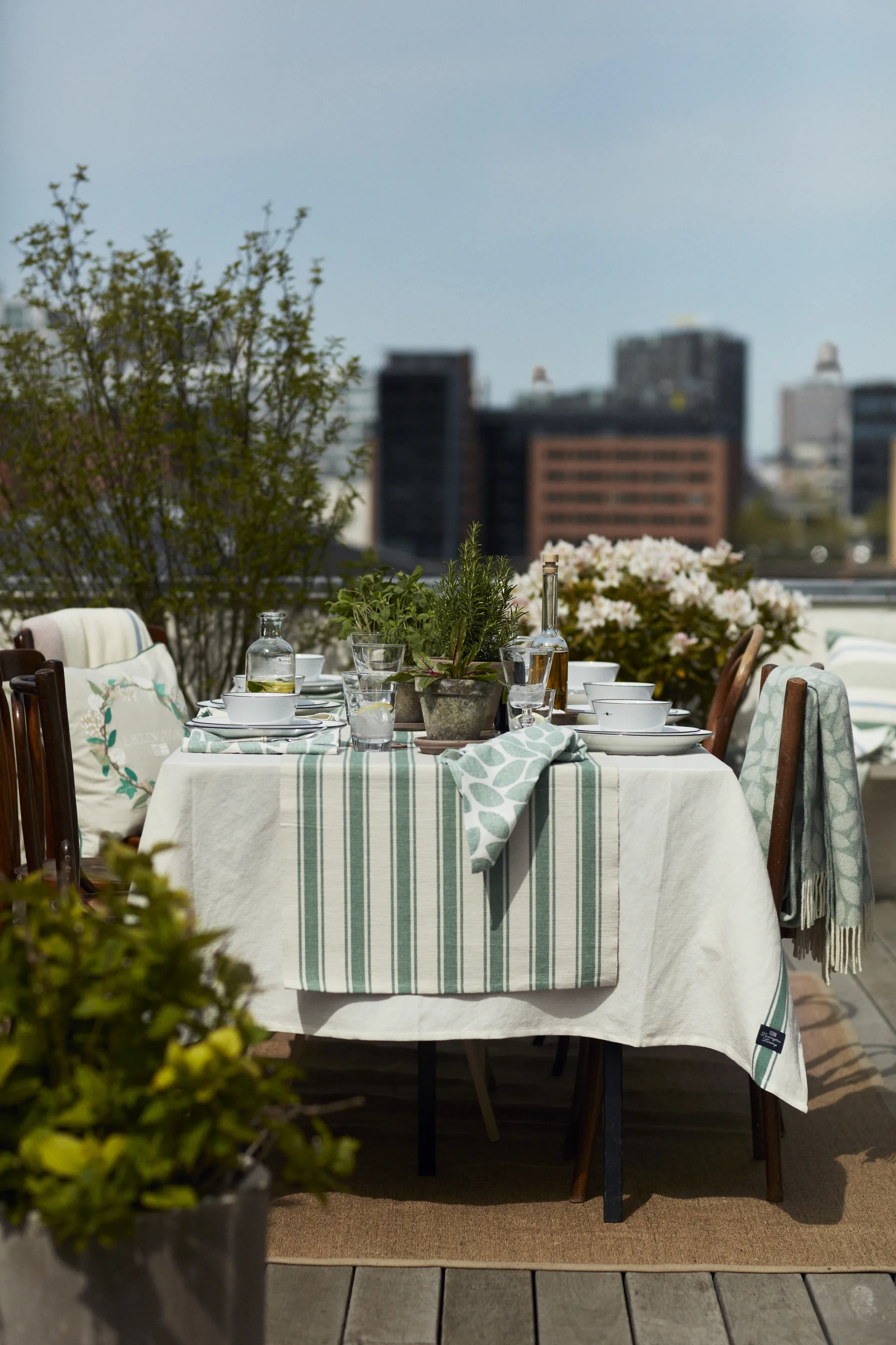 Striped kaitaliina 50 x 250 cm, Vihreä Lexington