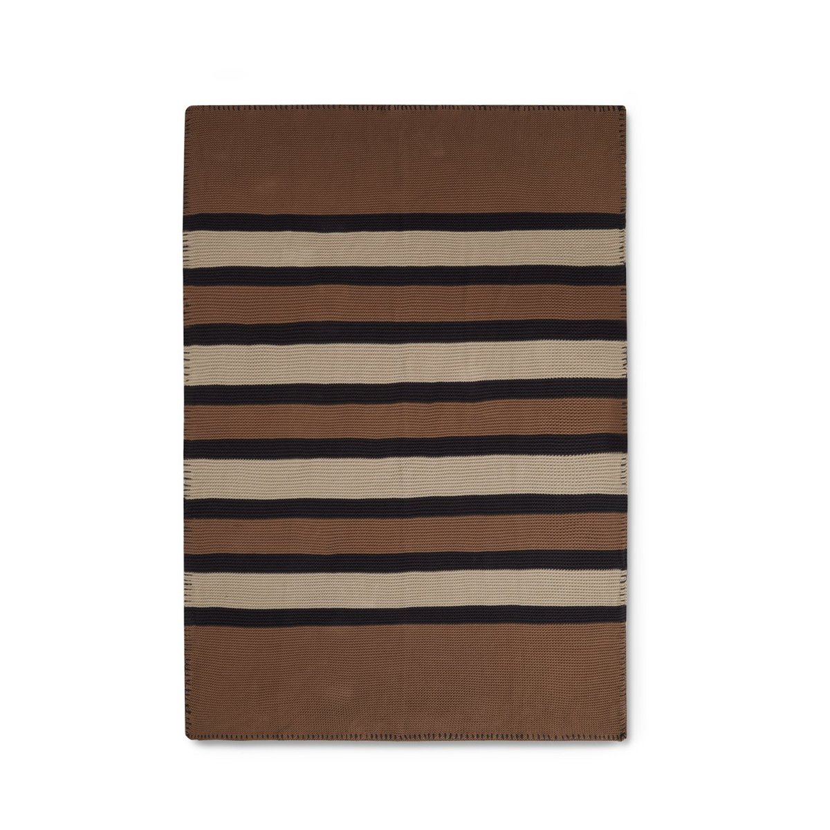 Lexington Striped Knitted Cotton -torkkupeitto 130 x 170 cm Brown-beige-dark gray