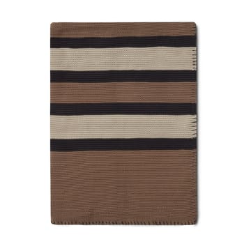 Striped Knitted Cotton -torkkupeitto 130 x 170 cm - Brown-beige-dark gray - Lexington