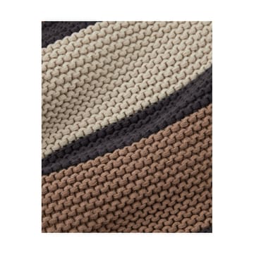 Striped Knitted Cotton -torkkupeitto 130 x 170 cm - Brown-beige-dark gray - Lexington