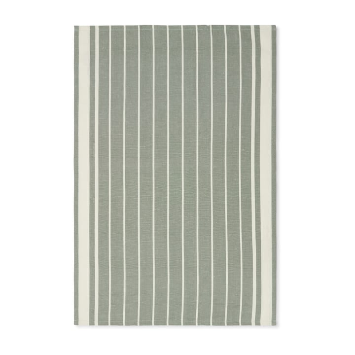 Striped Linen Cotton -keittiöpyyhe 50x70 cm  - Green-white - Lexington
