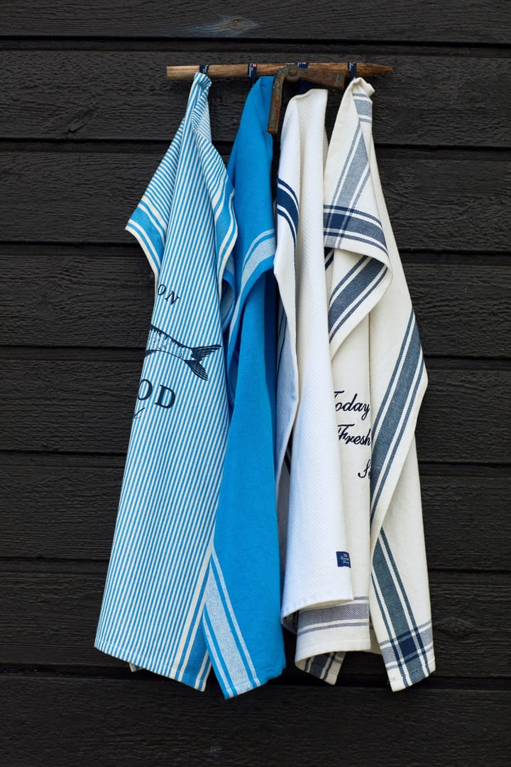 Striped Linen Cotton -keittiöpyyhe 50x70 cm - Sininen-valkoinen - Lexington