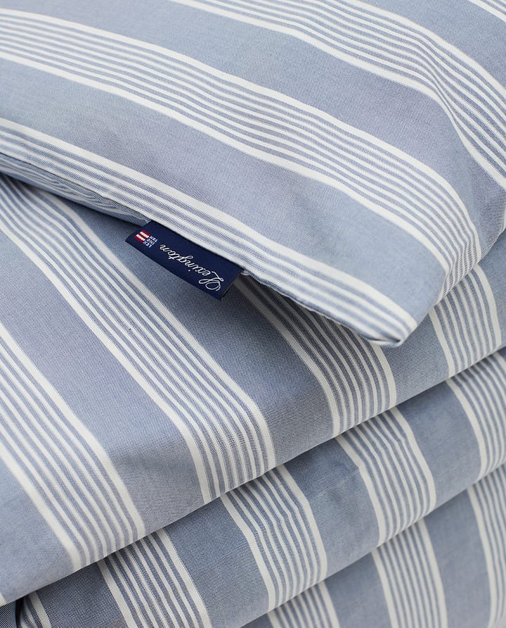 Striped Lyocell Cotton pussilakana 150x210 cm - Blue-white - Lexington