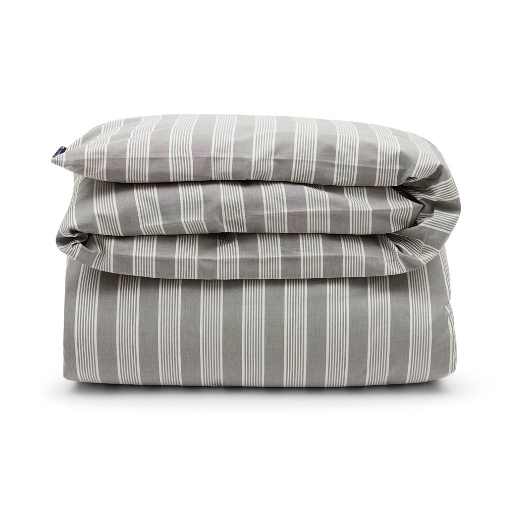 Lexington Striped Lyocell Cotton pussilakana 150×210 cm Gray-white