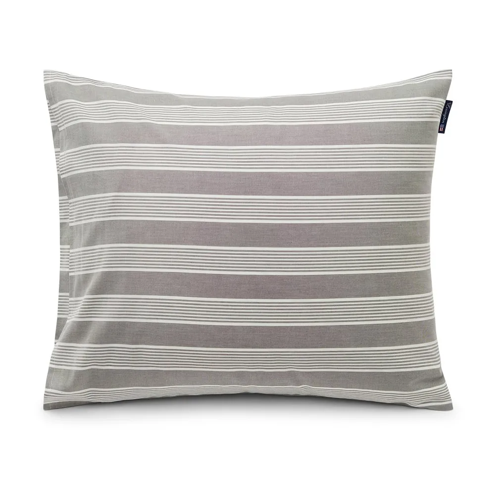 Striped Lyocell Cotton tyynyliina 50x60 cm, Gray-white Lexington