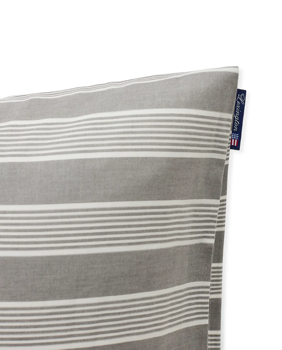 Striped Lyocell Cotton tyynyliina 50x60 cm, Gray-white Lexington