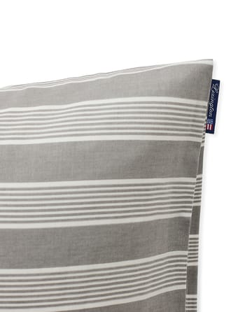Striped Lyocell Cotton tyynyliina 50x60 cm - Gray-white - Lexington